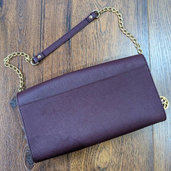 DKNY Saffiano Envelope Purse Clutch Bordeaux